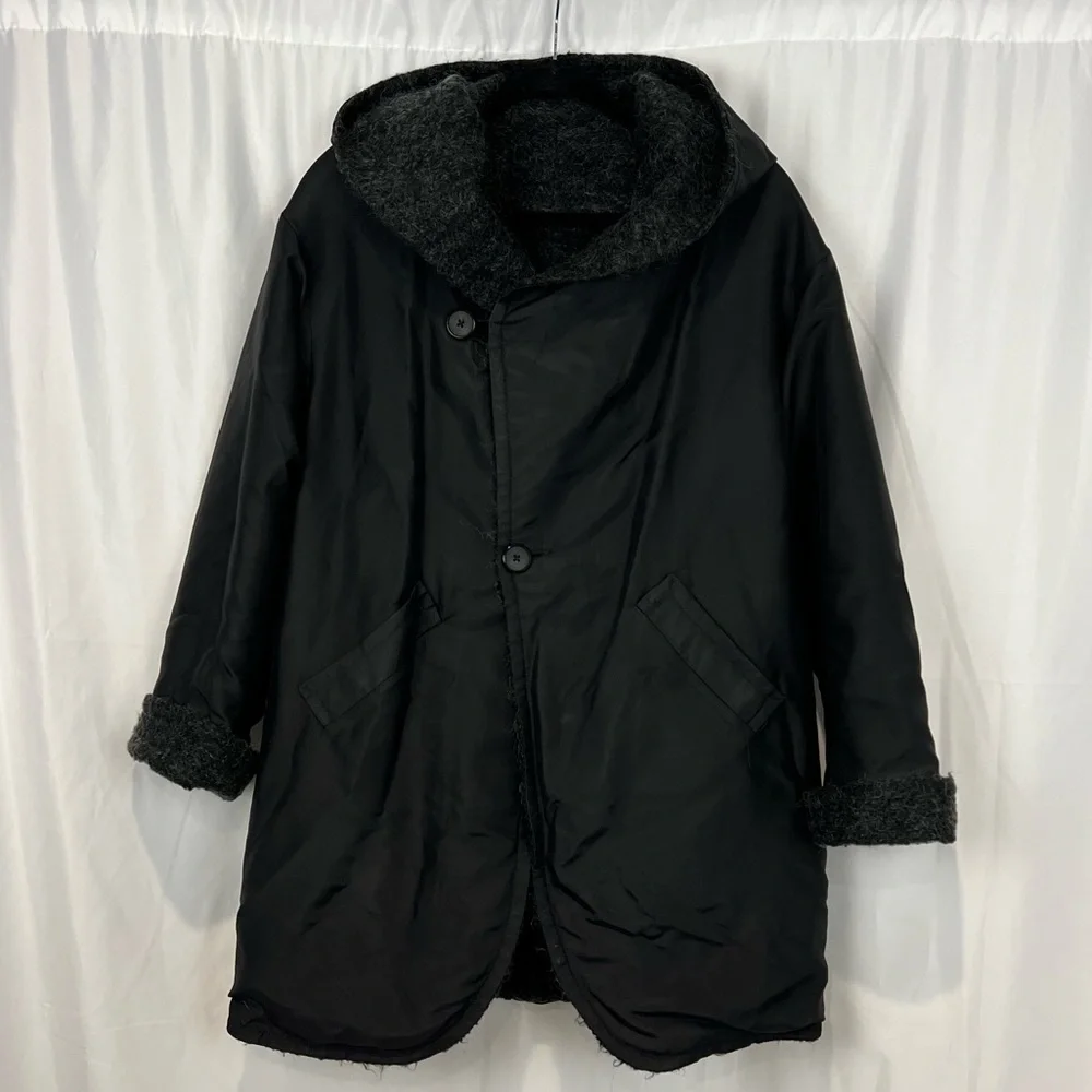 John Caruana Mohair Hooded Jacket Reversible Vintage 80's